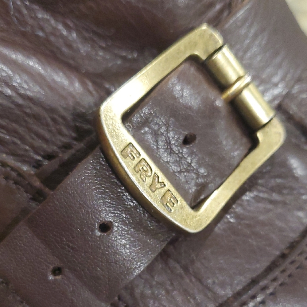 Frye Dark Brown Leather Moto Boots - Picture 9 of 12